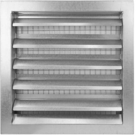 Wetterschutzgitter Stahl verzinkt,Außenwandblenden (B x H 400 x 200 mm) mit Vogelschutzgitter