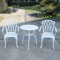 TangXiaoQi Gartenmöbel Set 3-teilig, Bistro-Set aus Aluminiumguss, Ornamentaler Tisch und 2 Stühle (weiß)