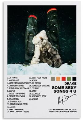 Maqiae Drake Poster Rapper Music Album Vintage Cover Signed 2025 Für Zimmer, Ästhetische Leinwand-Wandkunst, Schlafzimmer-Dekor Poster 12x18inch(30x45cm)