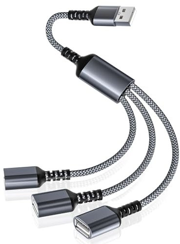 Itramax USB Splitter 0.3M, Y Cable, 1 In 3 Out Dual Port Extender Hub, USB Male to Triple Female Extension Cord Adapter, Data Power Charger Splitter Converter for MacBook,PS5, PS4, Xbox One, Laptop