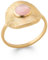 Bijouxenvogue Bague Plaqué Or Quartz Rose Taille 54