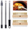 Heavy Duty Wire Broom Pizza Oven Cleaning Brush Scrubbing Brush 2Pcs Brass Wire Brushes with Scraper & 1.2M Handle Commercial Barbeque Grill Brush for Cleaning Wood Burning Ovens BBQ Pizza Stones