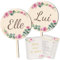 Bomtop Decoration Mariage, 2 Pièces Elle et Lui Pancarte en Bois et 12 Feuilles Quiz des Mariés Cartes de Questions, Jeu de Mariage pour les Invités, Jeu Elle et Lui pour Mariage, Jeux Mariage