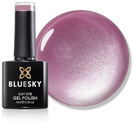 Bluesky Cat Eye Gel Nail Polish 10ml, Rose Whisper - SJC07, Pink Magnetic Nail Polish with Cat Eye Effect for LED UV Lamp, Long-Lasting, Salon & Home Manicures