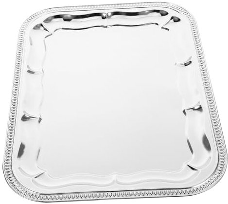 FUNNETOYU Piatto Servizio Rettangolare Acciaio Inossidabile per Dessert e Antipasti Vassoio Versatile per Feste Compleanni e Bbq