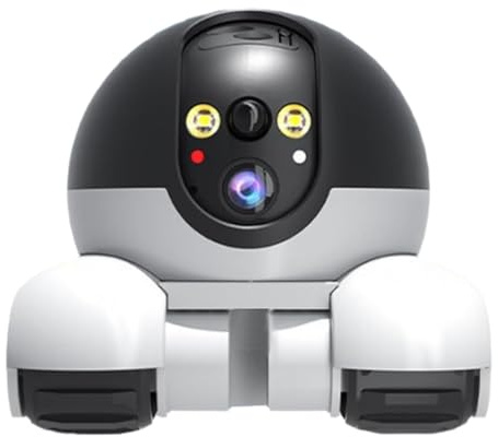 Robot caméra Mobile, Robot Wi-FI 1080p avec caméra, Double Objectif à 360 degrés, Vision HD, accès à Distance avec Moniteur de contrôle par Application pour Garage, Entreprise, Personnes