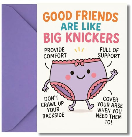 LimaLima Funny Best Friend Birthday Card for Women Friend with Humour Besties Are Like Big Knickers Design