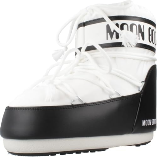 Moon Boot Icon Low Nylon Boots White EU 39-41 Waterproof Winter Boots with Heat Insulation, Lightweight Midsole & Non-Slip Rubber Sole Iconic Design Reinterpreted