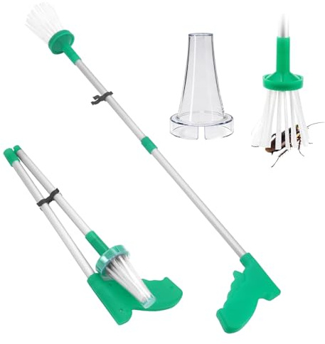 DingGreat Pinza per ragni, extra lunga, 85 cm, pieghevole, per catturare gli insetti, in alluminio, per una presa sicura senza ferire gli insetti, con manico lungo