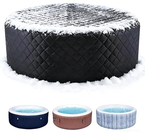 Housse de Protection Spa Couverture, 208x70 cm Housse de Protection pour Bain à Remous de Jardin,Couverture Thermique en PVC, Imperméable et Isolante Thermique, Résistante Aux Intempéries