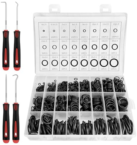 1200STK O Ringe Dichtungsringe Set O Ring Sortiment O Ringe Sortiment | 24 Größen Dichtungsringe Set Gummiringe für Automotive Wasserhahn Hochdruckreiniger Sanitär Luft oder Gas Reparatur