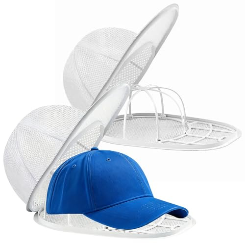 Cap Waschmaschinen Form,Zusammenklappbares Hat Washer,Basecap Waschgestell,Cap Washer mit Rahmen,Cap Waschgestell für Baseballkappen,Baseball Cap Waschen,Verhindern dass sich der Hut verformt(2 Stück)