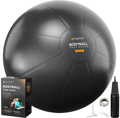 Pelota de Pilates - Fitball Anti-Explosión para Yoga, Fitness y Gimnasia en Casa - Pelota de Embarazo y Parto - Fortalece Core y Equilibrio - Rehabilitación y Silla de Oficina - Bomba Rápida Incluida