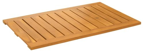Tapis de Bain, Tapis Salle de Bain Caillebotis de Douche Baignoire Uni Marron 80x50 cm Bois