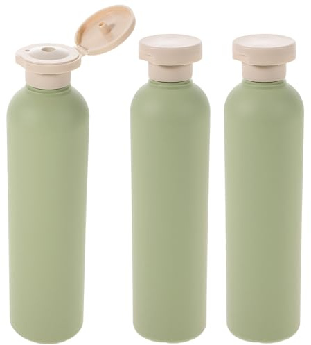 TIKODIDA 3pcs 250ml Green Pe Pp Shampoo Sub Bottles Simple Style | Refillable Travel Containers, Smooth Edges, Compact Form, for Shower Gel and Lotion in Handy Pack