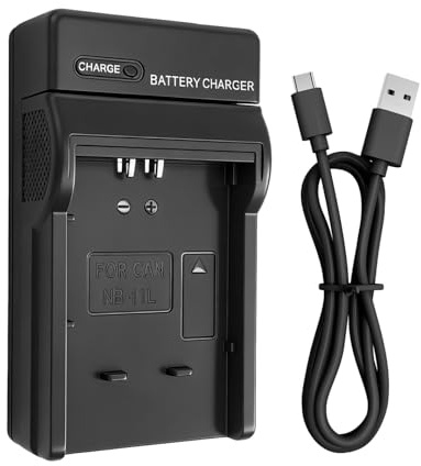 Hoembpn Kamera Akku Ladegerät für NB-11L-Batterie, Batterieladegerät mit LED und USB C Anschluss für Canon IXUS 132 150 155 160 170 275 HS PowerShot A2300 A2500 A2600 ELPH 110 HS 115 is 130 is 320HS
