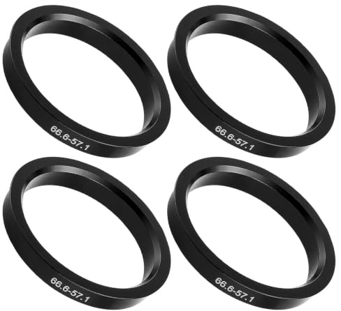 QEAS 4 Stück Zentrierringe 66.6 auf 57.1mm, Vibrationsfrei Passgenau, Kunststoff Zentrierringe Radnaben, Kompatibel mit VW Audi Mercedes Benz, Ideal für Alufelgen Stahlfelgen, Schwarz