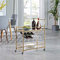 FirsTime & Co. Gold Francesca Barwagen, 2 Etagen, Mobile Mini-Bar, Küchen-Servierwagen und Kaffeestation mit Aufbewahrung für Wein und Gläser, Metall und Glas, modern