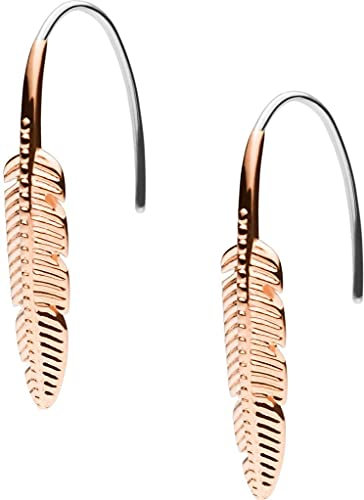 Fossil Ohrringe Für Frauen Klassiker, Länge: 32mm, Breite: 14.4mm Rose Gold Edelstahl-Ohrringe, JF03668791