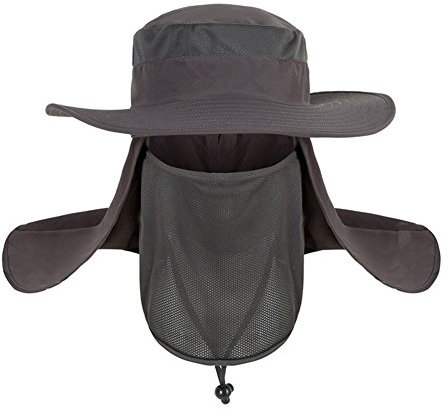 Angelhut Damen Herren Sonnenhut UV Schutz Safari Hut Schnelltrocknend Buschhut mit Nackenschutz Moskitonetz Abnehmbarer Fischerhüte Wasserdicht Wanderhut Sommer Gartenhut Outdoor Bergsteigerhut