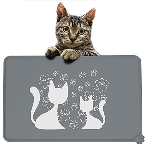 Cat & Dog Feeding Mat - Waterproof, Non-Slip Silicone Mat for Bowls