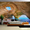 Benutzerdefinierte 3D Fototapeten Seaside Rock Wallpaper Landschaft für Wände Wohnzimmer TV Wand Home Decor Wandverkleidung-400 * 280cm