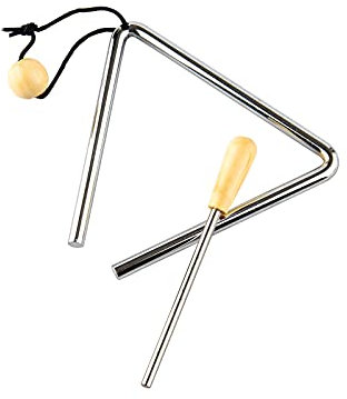 Dreieckige Handpercussion mit Schläger, Rhythmus-Stahldreiecke, Musikinstrument (12,7 cm)
