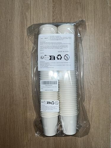MASPHY 100 Stück Weiß Pappbecher 88 ml, 3 oz kaffeebecher Einweg, Einweg-Badezimmerbecher, Mundspülbecher, Mini-Espressobecher, Einwegbecher für Party, Picknick, Büro und Reisen