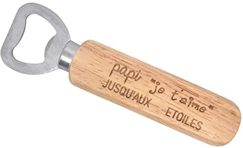 ERNESTINE - Décapsuleur Papi je t'aime - cadeau fête des pères et des grands pères - porte clefs personnalisable famille - accessoire homme anniversaire Noël naissance