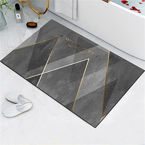 Super Absorbierende Bodenmatte, Badvorleger Rutschfest Waschbar, Superweiche Superabsorbierenden Softmath Badematte, Badezimmer Bad Teppich, Duschvorleger Fußmatte Dusche Badeteppiche, Grau-80x120cm