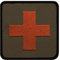 Café Viereck ® Bundeswehr Sanitäter Kreuz Medic Patch Gestickt mit Klett - 8 x 8 cm oliv