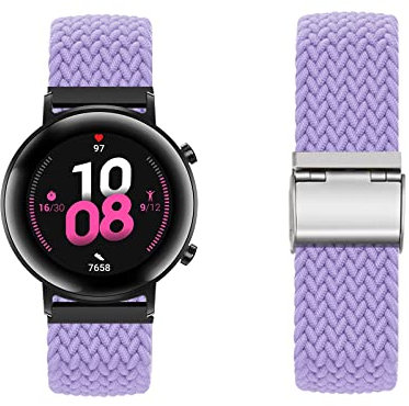 Nylon Armband für Huawei Watch GT2 42MM Armband Solo Loop Armband mit Huawei Watch GT2 42MM Ersatzarmband Nylon Stoff Loop Elastisches Verstellbares Armbänder für Huawei Watch GT2 42MM (M,GT2 42MM)