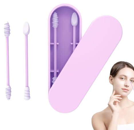 Bastoncino per la Pulizia delle Orecchie | Cotton fioc per la rimozione del Trucco | Punte Q Extra morbide riutilizzabili in Silicone Sicuro BPA per la rimozione del Trucco,