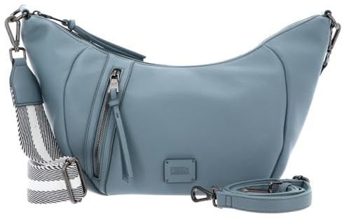FREDsBRUDER Leder Umhängetasche Bestie Banana Bag Dusty Blue hellblau