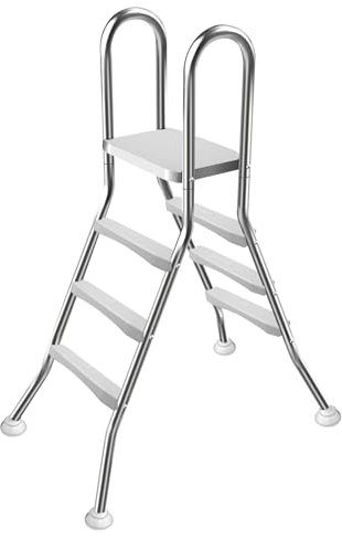 Above Ground Pool Ladder, Heavy Duty Luxury Pool Ladder, Corrosion Resistant Metal Frame, Suitable for Pools up to 52 inches deep Above Ground, Easy to Assemble and Climb