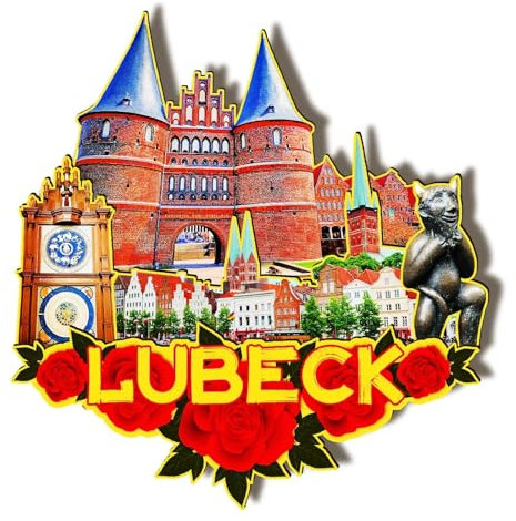 Orlybar Orlaybar Lubeck Deutschland Dekorativer Magnet 3D Kühlschrank Stadt Reise Souvenir Touristengeschenke Handarbeit Handwerk Kühlschrankmagnet Heimdekoration -786