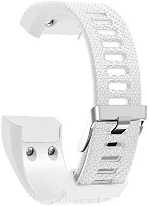 Armband Kompatibel mit Garmin Approach X40/X10 Armbänder für Damen Herren Sport Wasserdichtes Ersatzarmband Silikon Wechselarmband für Garmin Vivosmart HR + Uhrarmband, Weiß