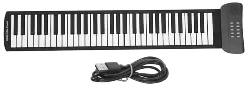 Mikinona Folding Piano 61 Keys Portable Electronic Keyboard for Children Silicone Keyboard Learning Piano for Boys and Girls