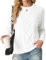 GRECERELLE Ladies Jumpers Crew Neck Cable Knitted Sweater for Women UK Long Sleeve Pullover Tops (White,XL)