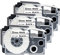 Anjonova 3x Kompatibel Casio XR-12WE1 XR-12WE Schriftband 12mm x 8m, Kassette kompatibel mit Casio EZ Label Printer KL-60 KL-70 KL-100 KL-120 KL-130 KL-200 KL-300 KL-G2 KL-750 KL-820, Schwarz auf Weiß
