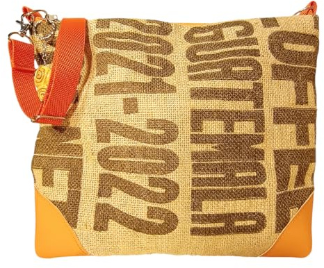 VAN DER ELV-Umhängetasche, Kuriertasche, Upcycling, Messenger Bag, immer ein Unikat, Hamburger Kaffeesasck, 100% fair, 100% nachhaltig,