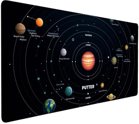 Mouse Pad Black Mouse Mat Universe (3) Desk Mat, 600x300x3mm Large Mousepad, Extended Waterproof & Durable Mousemat, Gaming Mouse Pad with Anti-Slip Base, Desk Accessories for Decor Men Gifts J1-968