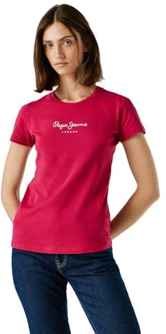 Pepe Jeans Women's New Virginia SS N T-Shirt, Pink (Penn Pink), XL, Rosa (Penn Pink), XL