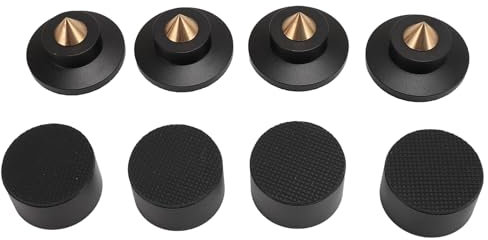 4Pcs Aluminum Alloy Speaker Isolation Feet Pad for Subwoofer Amplifier CD DVD Player Improving Sound Quality (Black)