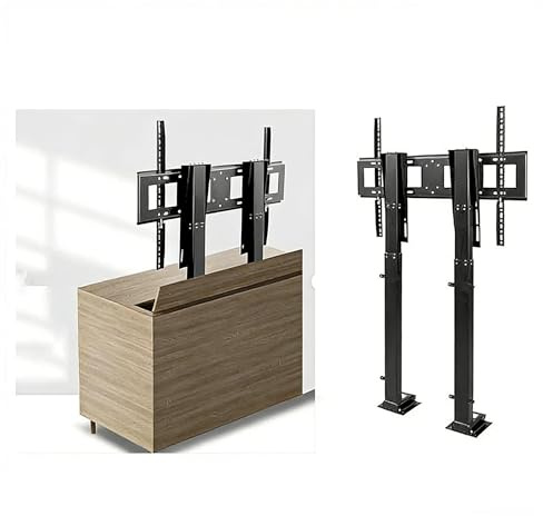 Electric tv lift for 55-100 inch Screen, motorised tv bracket Remote control with memory function, Motorized TV Lift mechanism Stroke 1300mm, Capacity 80kg, max 900x600mm (55-100 inch)
