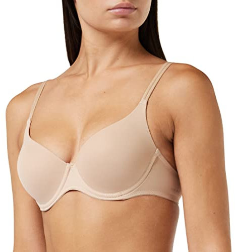 Nur Die T-Shirt Bügel-BH aus weicher Mikrofaser nahtlos vorgeformte gepaddete Cups unsichtbar unter der Kleidung Push-Up-Effekt Damen, Haut, 85C