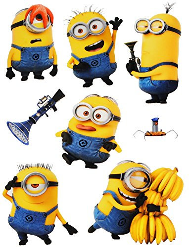 alles-meine.de GmbH 8 TLG. Set Fensterbilder - Minions - Ich einfach unverbesserlich - Sticker Fenstersticker Aufkleber - statisch haftend/selbstklebend + wiederverwendba..