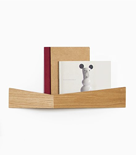 Woodendot Pelican Étagère en bois et porte-manteau mural avec crochets cachés--- Grande Chêne