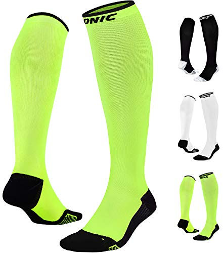 ONIC GEAR Sport Kompressionsstrümpfe für Damen/Herren, Thrombosestrümpfe, Laufsocken, Medizinisch, Gelb, S 36-38