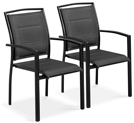 Oviala 2 Sessel aus Aluminium, Schwarz